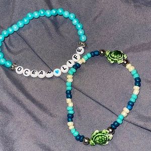 Ocean life themed statement bracelets